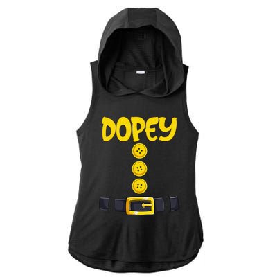 Dopey Halloween Dwarf Costume Color Matching Ladies PosiCharge Tri-Blend Wicking Draft Hoodie Tank