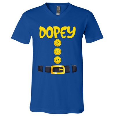 Dopey Halloween Dwarf Costume Color Matching V-Neck T-Shirt