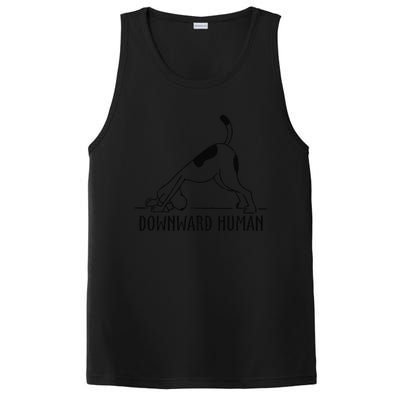 Downward Human Dog Funny Yoga Workout, Dog Lover PosiCharge Competitor Tank