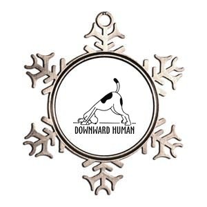 Downward Human Dog Funny Yoga Workout, Dog Lover Metallic Star Ornament