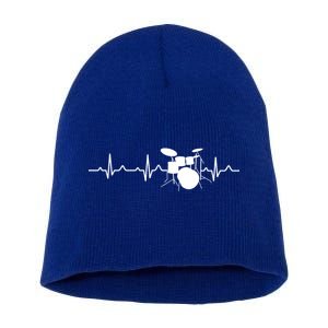 Drums Heartbeat Drummer Music Band Gift Cool Gift Short Acrylic Beanie