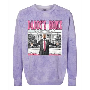 Daddys Home Donald Trump Won I Will Be Home For Christmas Colorblast Crewneck Sweatshirt