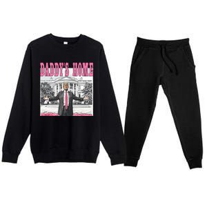 Daddys Home Donald Trump Won I Will Be Home For Christmas Premium Crewneck Sweatsuit Set