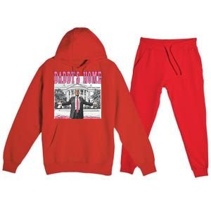 Daddys Home Donald Trump Won I Will Be Home For Christmas Premium Hooded Sweatsuit Set