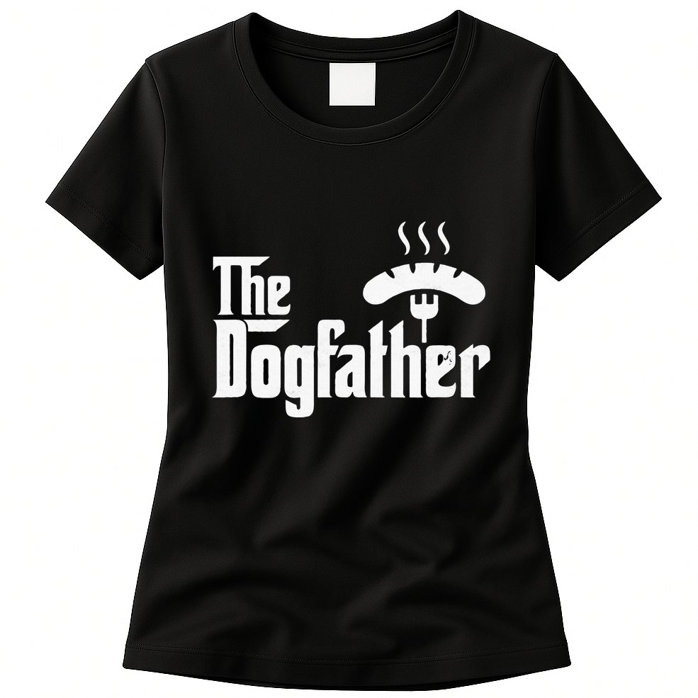 Dogfather Hot Dog Papa Bbq Grilling Grill Daddy Womens T-Shirt