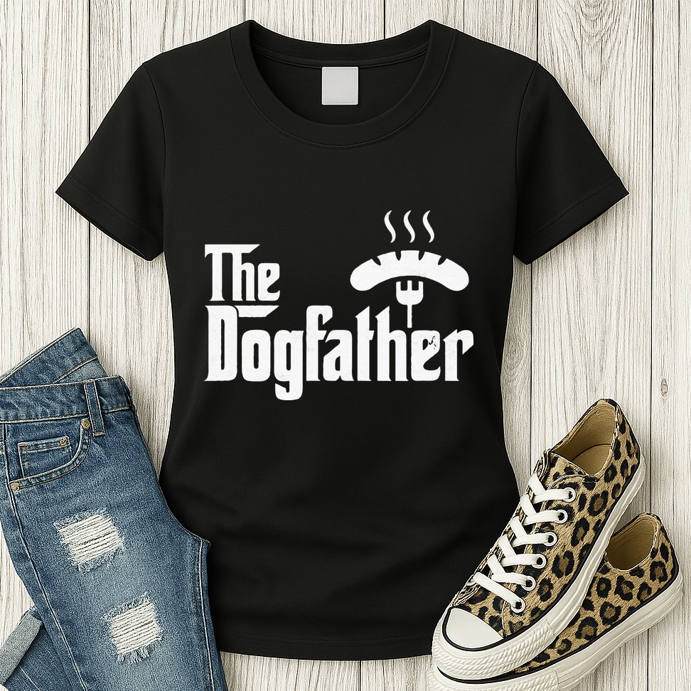 Dogfather Hot Dog Papa Bbq Grilling Grill Daddy Womens T-Shirt