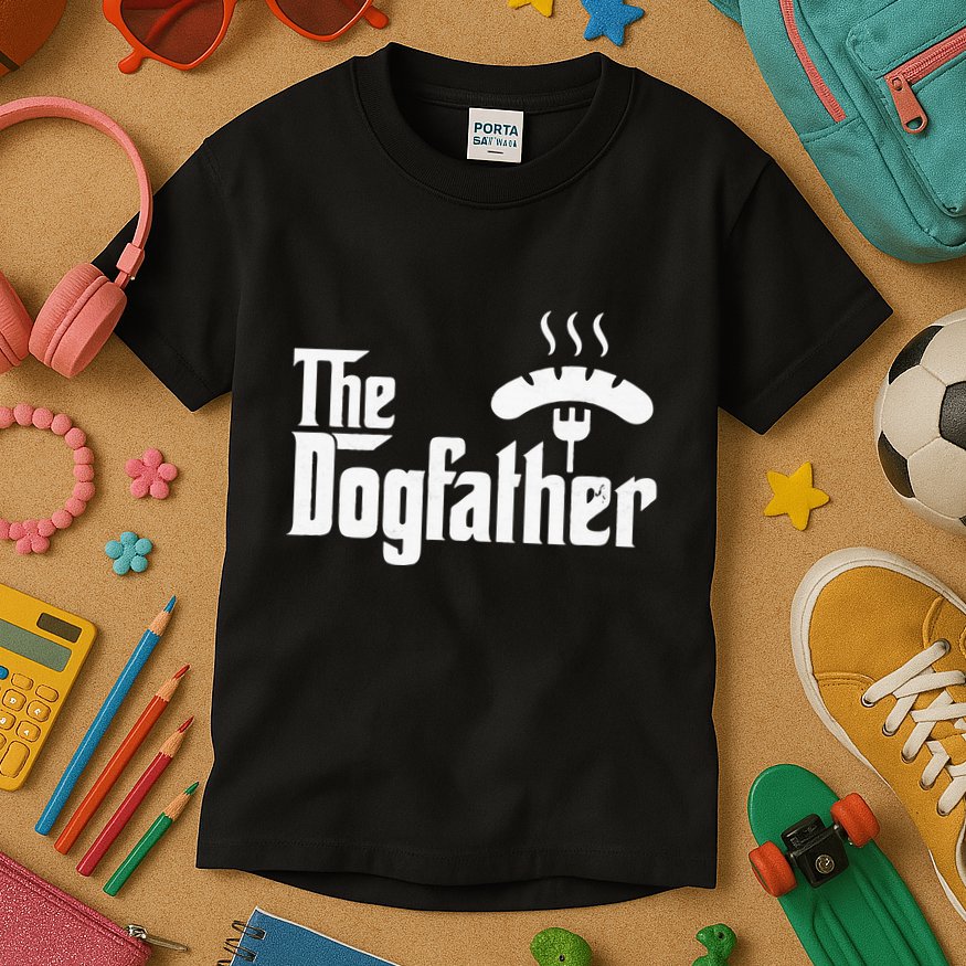 Dogfather Hot Dog Papa Bbq Grilling Grill Daddy Kids T-Shirt