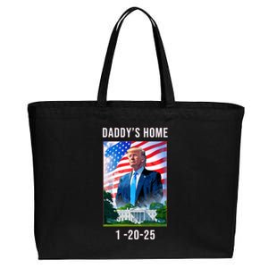 Daddys Home Donald Trump Won Inauguration Cotton Canvas Jumbo Tote