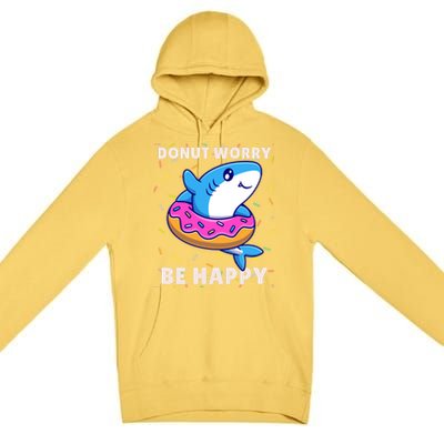 Donut Humor Donut Worry Shark Donuts Funny Donut Doughnut Cool Gift Premium Pullover Hoodie