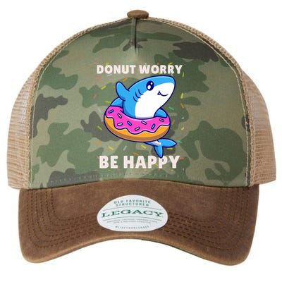 Donut Humor Donut Worry Shark Donuts Funny Donut Doughnut Cool Gift Legacy Tie Dye Trucker Hat