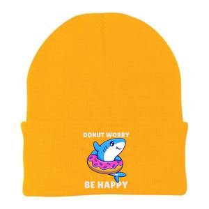 Donut Humor Donut Worry Shark Donuts Funny Donut Doughnut Cool Gift Knit Cap Winter Beanie