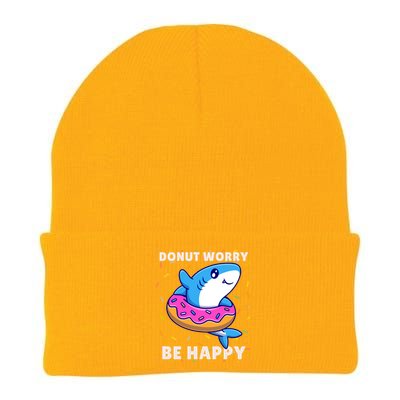 Donut Humor Donut Worry Shark Donuts Funny Donut Doughnut Cool Gift Knit Cap Winter Beanie