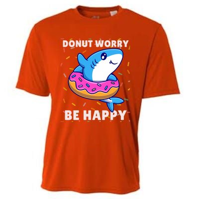 Donut Humor Donut Worry Shark Donuts Funny Donut Doughnut Cool Gift Cooling Performance Crew T-Shirt