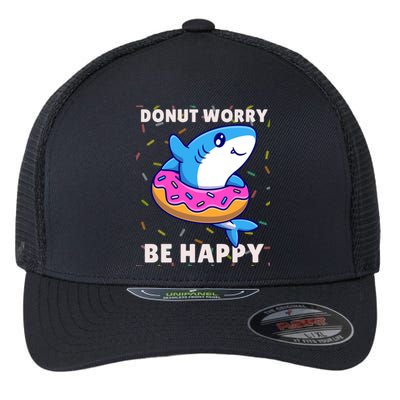 Donut Humor Donut Worry Shark Donuts Funny Donut Doughnut Cool Gift Flexfit Unipanel Trucker Cap