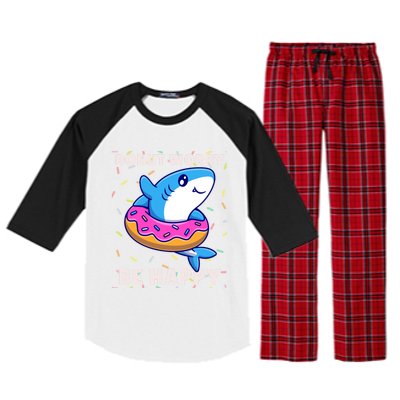 Donut Humor Donut Worry Shark Donuts Funny Donut Doughnut Cool Gift Raglan Sleeve Pajama Set