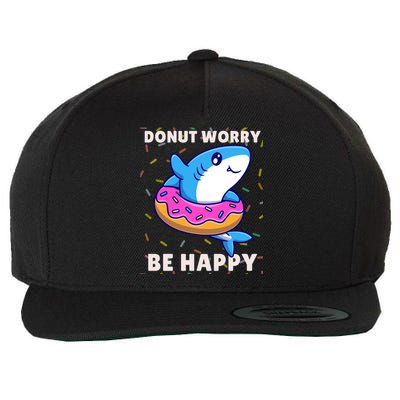 Donut Humor Donut Worry Shark Donuts Funny Donut Doughnut Cool Gift Wool Snapback Cap