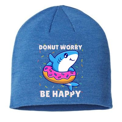 Donut Humor Donut Worry Shark Donuts Funny Donut Doughnut Cool Gift Sustainable Beanie