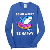 Donut Humor Donut Worry Shark Donuts Funny Donut Doughnut Cool Gift Tall Long Sleeve T-Shirt