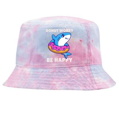 Donut Humor Donut Worry Shark Donuts Funny Donut Doughnut Cool Gift Tie-Dyed Bucket Hat