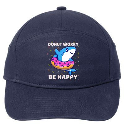 Donut Humor Donut Worry Shark Donuts Funny Donut Doughnut Cool Gift 7-Panel Snapback Hat