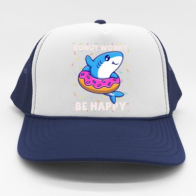 Donut Humor Donut Worry Shark Donuts Funny Donut Doughnut Cool Gift Trucker Hat