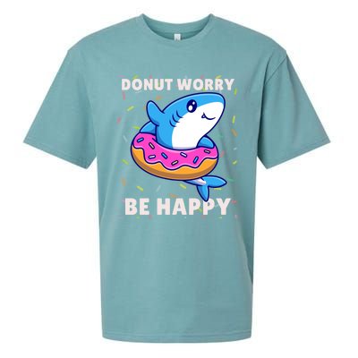 Donut Humor Donut Worry Shark Donuts Funny Donut Doughnut Cool Gift Sueded Cloud Jersey T-Shirt