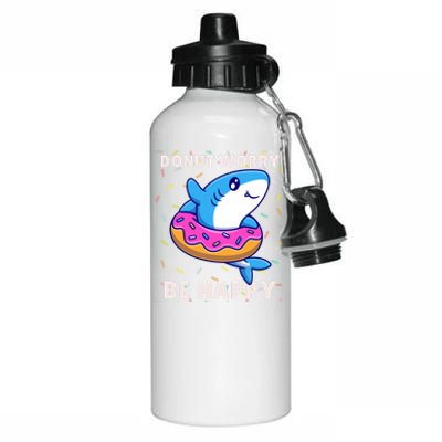 Donut Humor Donut Worry Shark Donuts Funny Donut Doughnut Cool Gift Aluminum Water Bottle