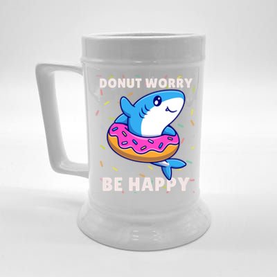 Donut Humor Donut Worry Shark Donuts Funny Donut Doughnut Cool Gift Beer Stein