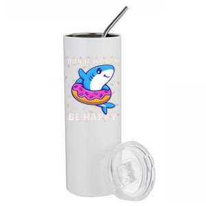 Donut Humor Donut Worry Shark Donuts Funny Donut Doughnut Cool Gift Stainless Steel Tumbler