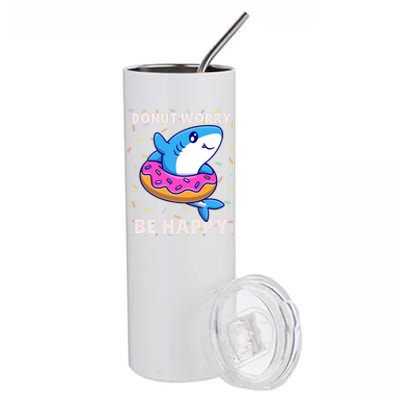 Donut Humor Donut Worry Shark Donuts Funny Donut Doughnut Cool Gift Stainless Steel Tumbler