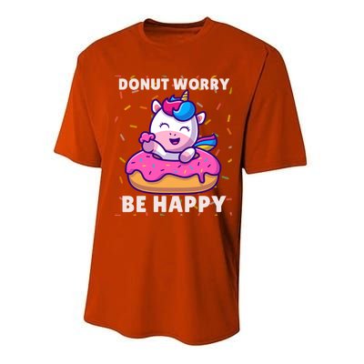 Donut Humor Donut Worry Unicorn Donuts Funny Donut Doughnut Gift Performance Sprint T-Shirt