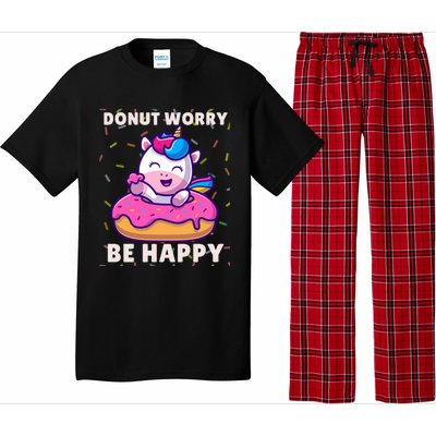 Donut Humor Donut Worry Unicorn Donuts Funny Donut Doughnut Gift Pajama Set