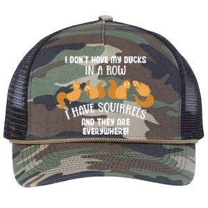 Dont Have Ducks In A Row I Have Squirrels Everywhere Retro Rope Trucker Hat Cap