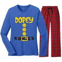 Dopey Halloween Dwarf Costume Color Matching Dopey Women's Long Sleeve Flannel Pajama Set 