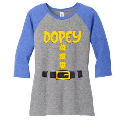 Dopey Halloween Dwarf Costume Color Matching Dopey Women's Tri-Blend 3/4-Sleeve Raglan Shirt