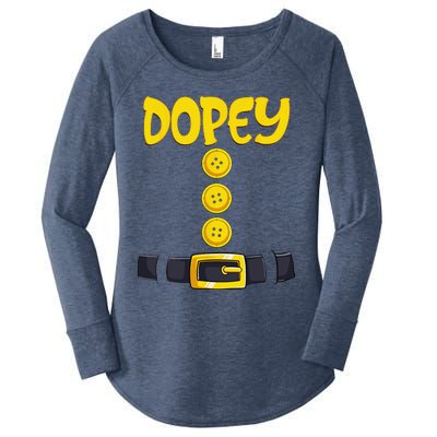 Dopey Halloween Dwarf Costume Color Matching Dopey Women's Perfect Tri Tunic Long Sleeve Shirt