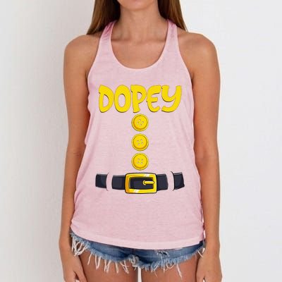 Dopey Halloween Dwarf Costume Color Matching Dopey Women's Knotted Racerback Tank