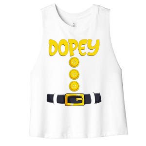 Dopey Halloween Dwarf Costume Color Matching Dopey Women's Racerback Cropped Tank