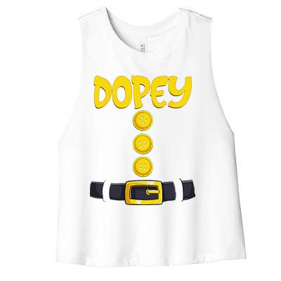 Dopey Halloween Dwarf Costume Color Matching Dopey Women's Racerback Cropped Tank