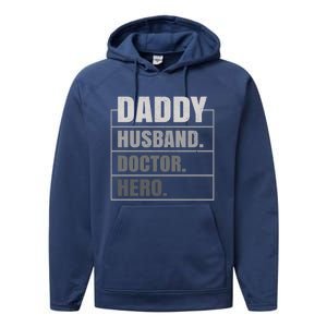 Daddy Husband Doctor Hero Fathers Day Gift Performance Fleece Hoodie