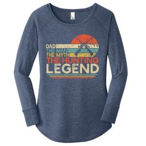 Deer Hunter Dad The The Myth The Hunting Legend Funny Gift Women's Perfect Tri Tunic Long Sleeve Shirt