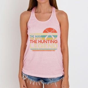 Deer Hunter Dad The The Myth The Hunting Legend Funny Gift Women's Knotted Racerback Tank