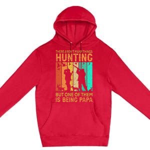 Duck Hunting Distressed Patriotic American Flag Hunters Premium Pullover Hoodie