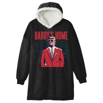 DaddyS Home Donald Trump 47th President Hooded Wearable Blanket