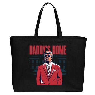 DaddyS Home Donald Trump 47th President Cotton Canvas Jumbo Tote