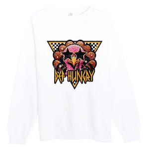 Def Hungry Def Grateful Happy Turkey Thanksgiving Autumn Premium Crewneck Sweatshirt