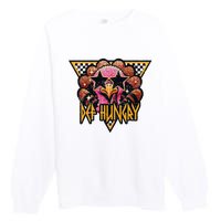 Def Hungry Def Grateful Happy Turkey Thanksgiving Autumn Premium Crewneck Sweatshirt