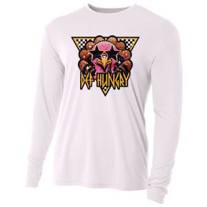 Def Hungry Def Grateful Happy Turkey Thanksgiving Autumn Cooling Performance Long Sleeve Crew