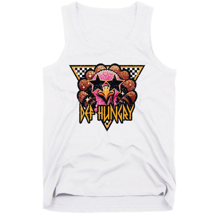 Def Hungry Def Grateful Happy Turkey Thanksgiving Autumn Tank Top