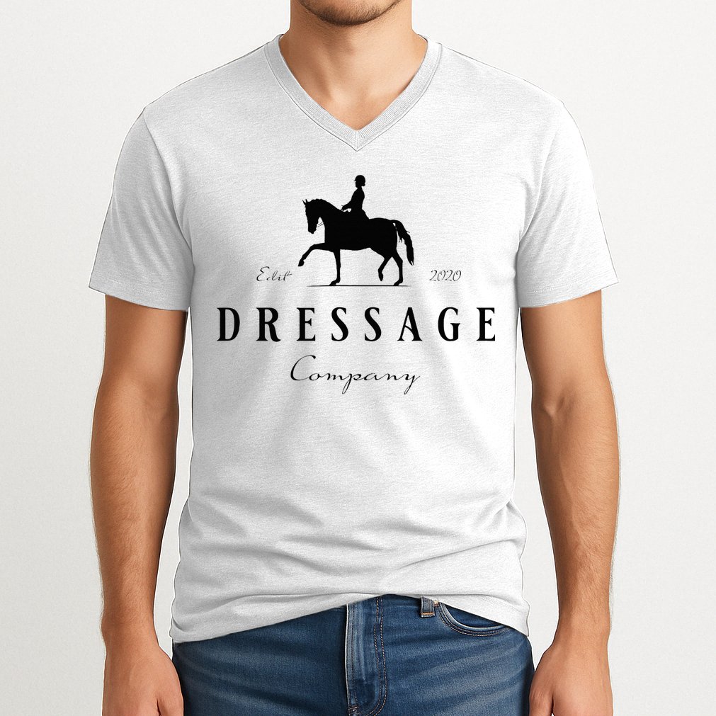 Dressage Horse Dressage Rider V-Neck T-Shirt